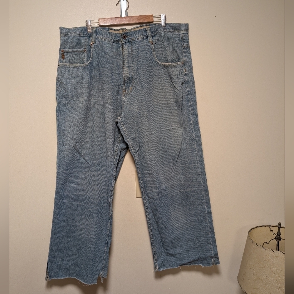 Pepe Jeans London Light Wash Relaxed Fit Denim Raw Hem Size 44 - Picture 1 of 16